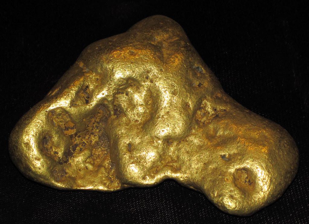 Gold nugget (placer gold) (Pennsylvania Mountain, Alma Mining District, Park County, Colorado, USA) 4