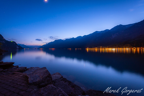 nuit lac brienz suisse paysages