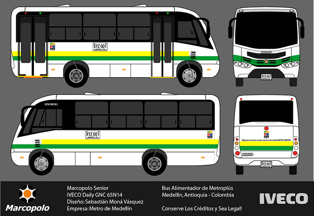 Diseño de Marcopolo Senior - Bus Alimentador Metro de Medellín y Metroplús Cuenca 3