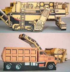 Simple Caterpillar PR750B and Dodge CT800 Free Vehicle Paper Models Download