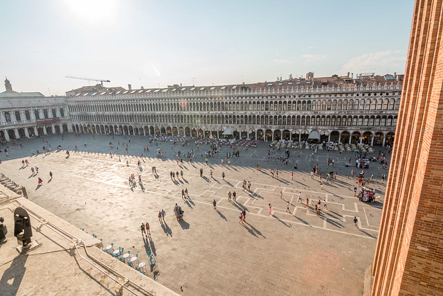 San Marco Square in Venice seen from a small balcony of the Correr museum.