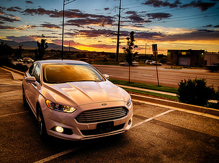 Ford Fusion at Sunset.