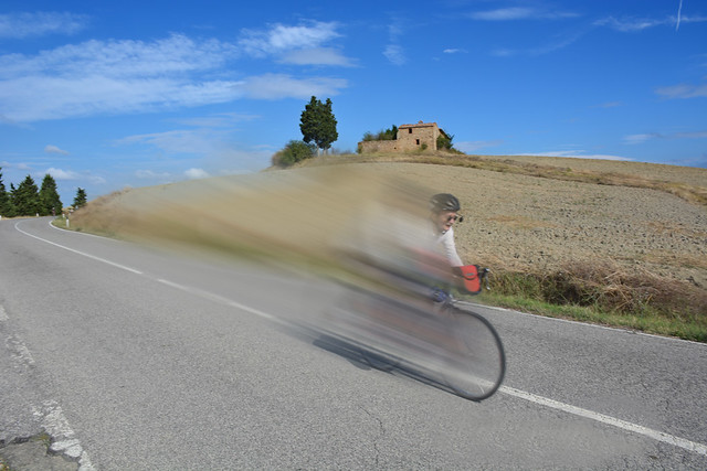 Me Cycling Down a Hill in Tuscany