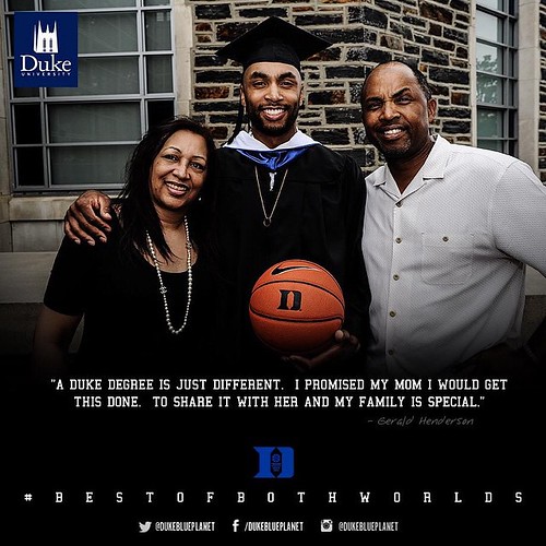 "A Duke degree is just different." Congratulations, Gerald Henderson! @g_hender09 @duke_mbb @dukeathletics @dukeblueplanet