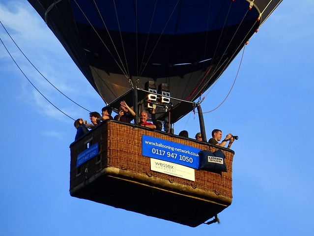 Hot air balloon in flight for Bristol International Balloon Fiesta 2016