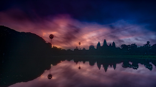 angkorwat cambodia clouds landscape reflection siemreap sunrise