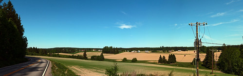landscape rural field road tree sky powerline summer agriculture finland pukkila