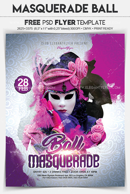 Masquerade Ball – Free Flyer PSD Template + Facebook Cover