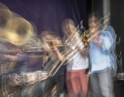 Brass band at Day 2 of French Quarter Festival - 4.13.18. Photo by Marc PoKempner.