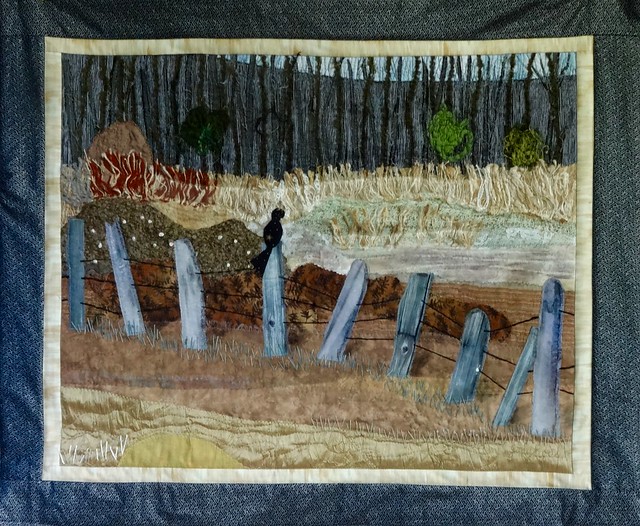 Reclining Fence, based on a photo by Ed.  Quilt, 31