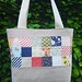 patchwork and linen bag