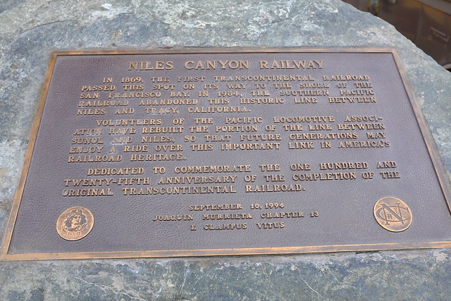 Niles Canyon Railyway Plaque