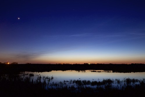 evening noctilucentclouds pond stars sunset venus