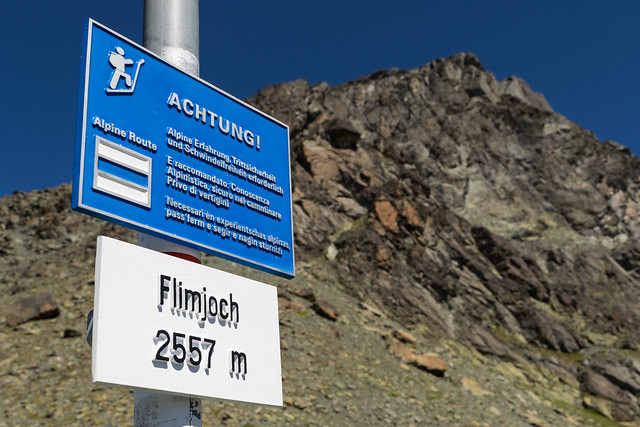 Achtung Alpine Route Flimjoch
