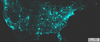 Visualization of geotagged Flickr photos (North America), 2007-2015 | by Sieboldianus