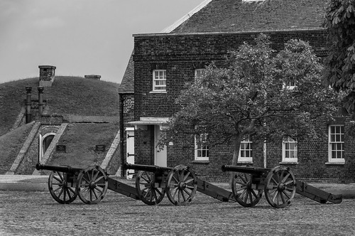 Tilbury Fort - Cannons by bvi4092, Tilbury Fort - Cannongeneral building historic sigma bw photoshop hill exterior d300s travel landsca