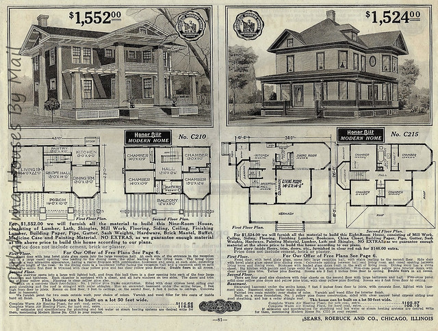 Sears Modern Homes 1917 pg81, C210, Milton, C215, No 306
