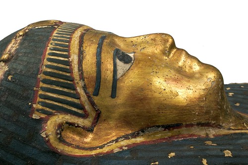 Painted and gilt funerary mask c. 305-30 BC. (UC45926)