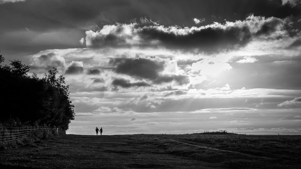 A couple in love - Amesbury, England - Black and white street photography