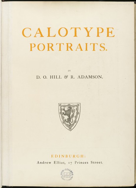 Calotype Portraits, Vol.I, Title page