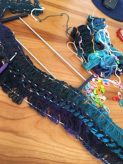 W.I.P. Braided Hairpin Lace (infinity) Scarf.