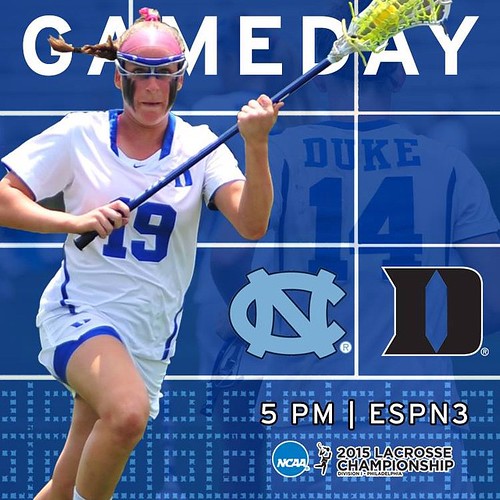 Today is game-day in Philly for Duke Women's Lacrosse. The Blue Devils take on the Tar Heels at 5 p.m. in the #NCAAWLAX semifinals! #GoDuke