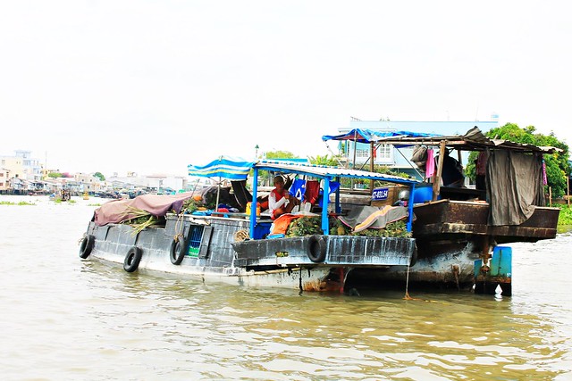 Local Floating Market on Mekong River