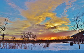 Winter Sunset, Heron Creek Forest Preserve (Illinois)