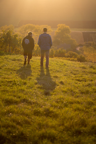moravia czech republic slovácko blatnice pod svatým antonínkem autumn fall nature sunset two people men man shadow light backlit