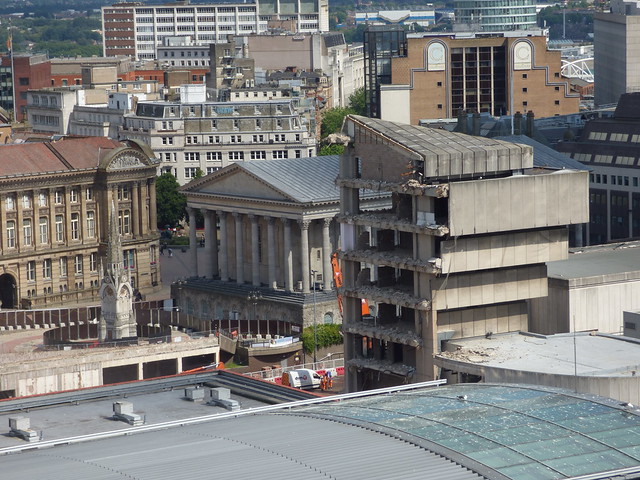 View from the Secret Garden - Paradise Birmingham - Central Library demolition and BM & AG