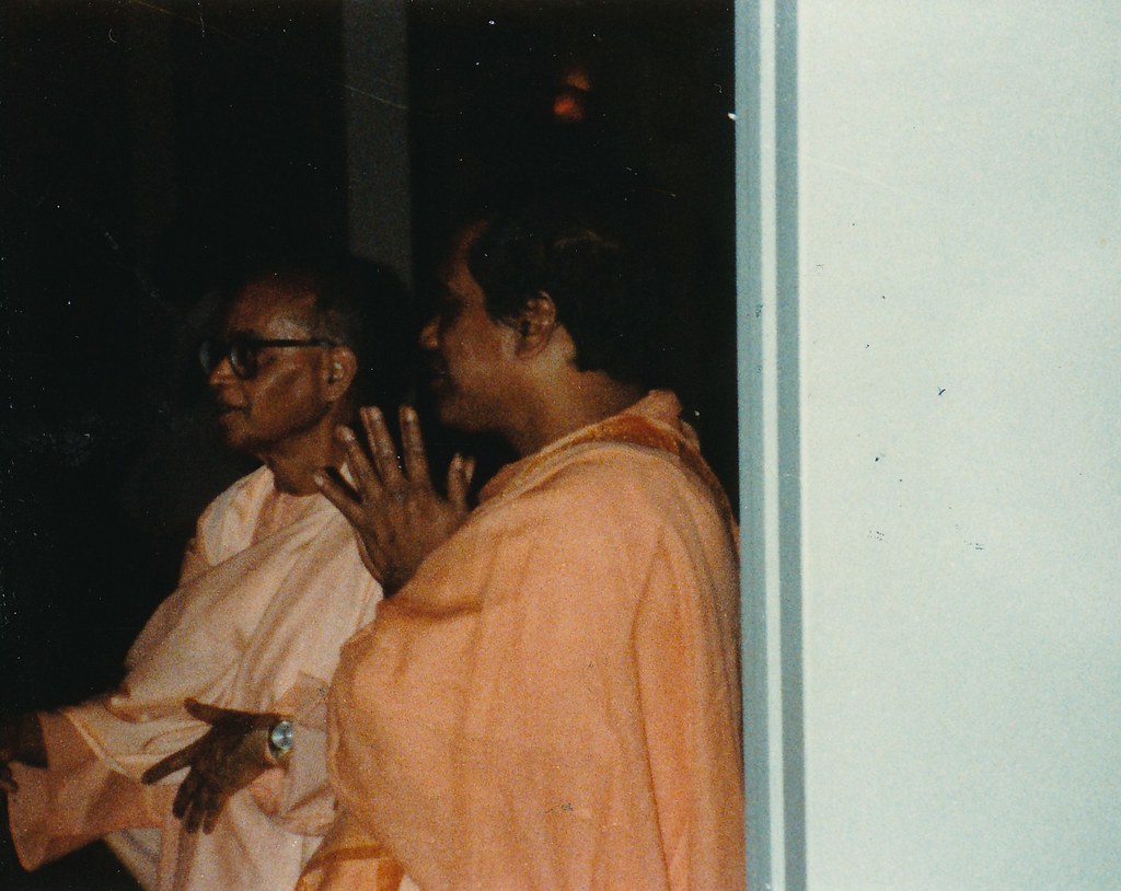 Swami Shraddhananda Swami Chandrashekarananda Saying Farewell After Lecture