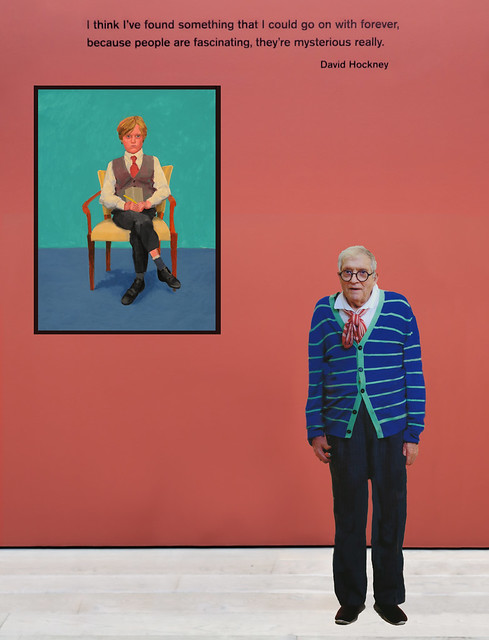 At The Exhibit - Hockney Image & Portrait Pasted In