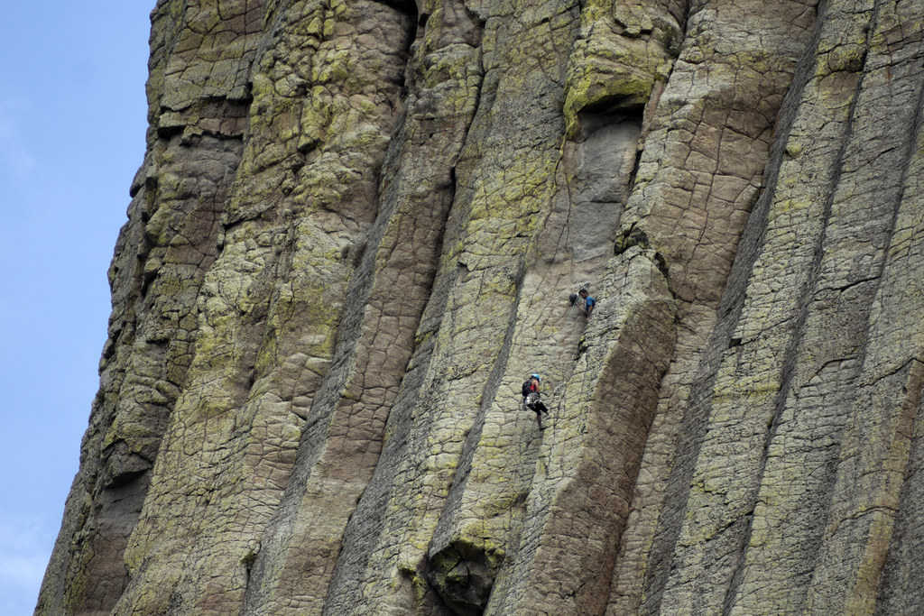 Climbers, Devils Tower, Devils Tower National Monument, Crook County, Wyoming