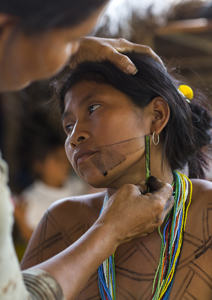 Panama, Darien Province, Bajo Chiquito, Woman Of The Native Indian Embera T...