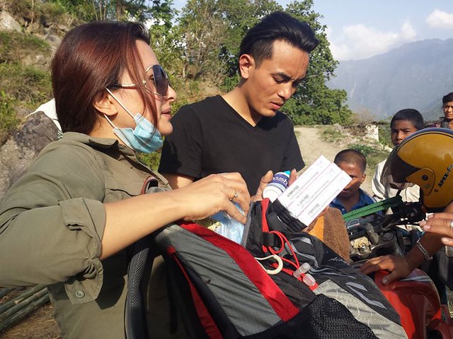 Namrata Shrestha helping in the earthquake affected areas! Contribute to the NepaliChalchitra / NepaliBlogger fundraiser here - http://ift.tt/1HH5INl