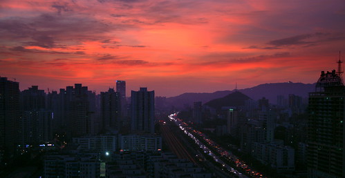 guangzhou china city light sunset red cloud night landscape evening guangdong 广州 10faves