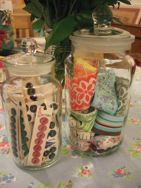 Ribbon and Button Jars