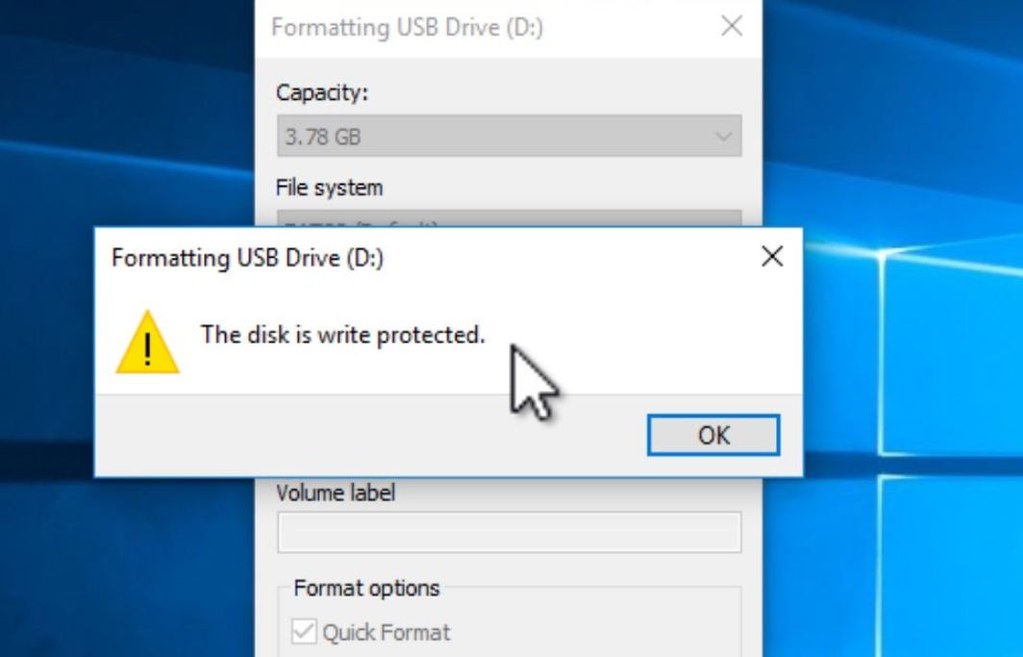 how to remove usb write protection in windows xp