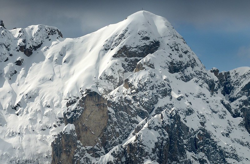 20180326-079F | Blick vom Würzjoch zum Tullen (2652 m) in den Aferer Geiseln. Dolomiten, 26.03.2018