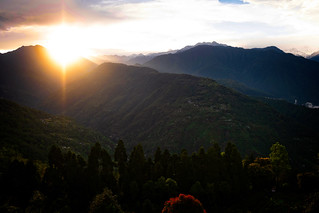 Sunrise in the Himalayas, Pelling, Sikkim, India