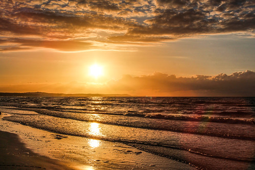 swinoujscie zachodniopomorskie poland pol beach sunset golden light sea polska