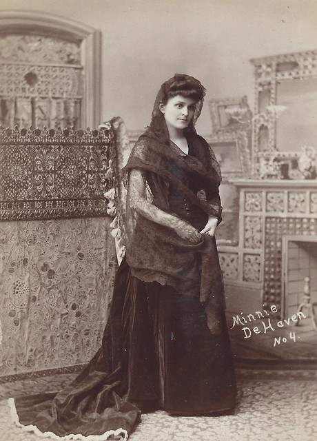 Actress Minnie DeHaven (Cabinet Card by Christian S. Roshon, 142 N. 6th Street and 22 S. 9th Street, Lebanon, Pennsylvania)