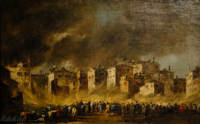 Guardi The Fire in the Oil Warehous in San Marcuola 1789