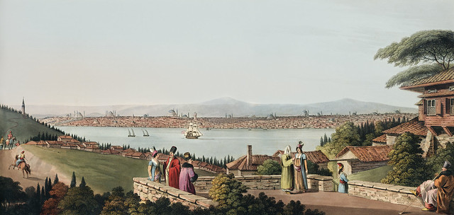 View of Constantinople from Views in the Ottoman Dominions, in Europe, in Asia, and some of the Mediterranean islands (1810) illustrated by Luigi Mayer (1755-1803).