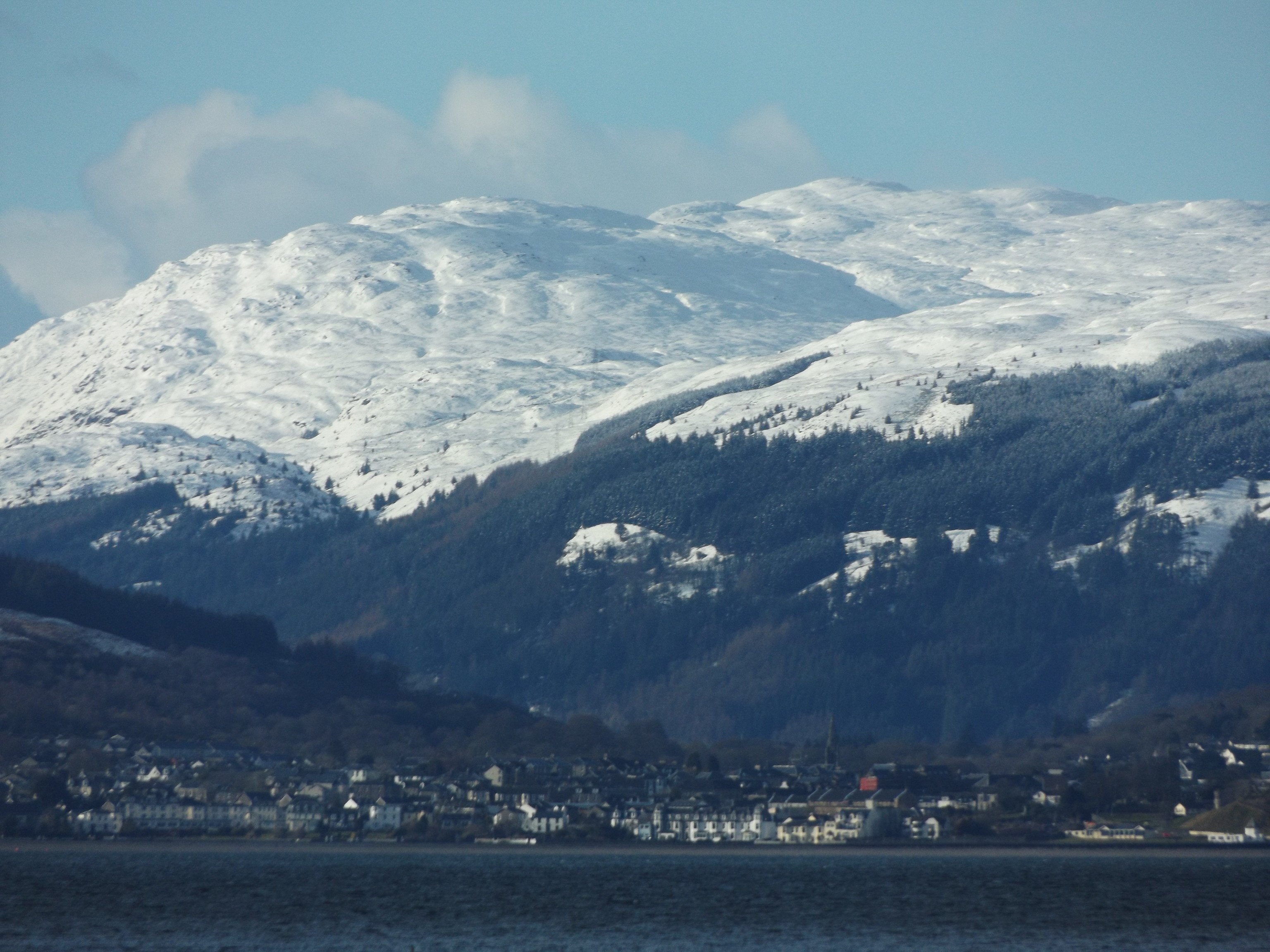Snow-covered Mountains over Dunoon, Argyll, 4 April 2018