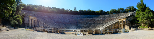 epidaurus theatre rows seating panorama notripod