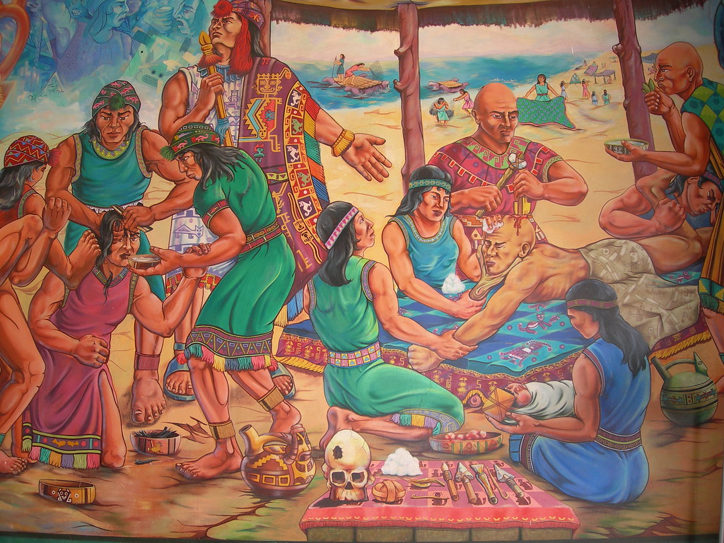 Mural depicting Inca medicine | Found in hospital reception … | Flickr