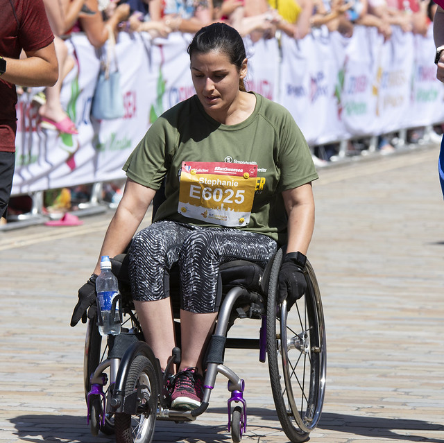 Stephanie, wheelchair athlete - wonderful to see the wheelchair athletes - so inspirational !