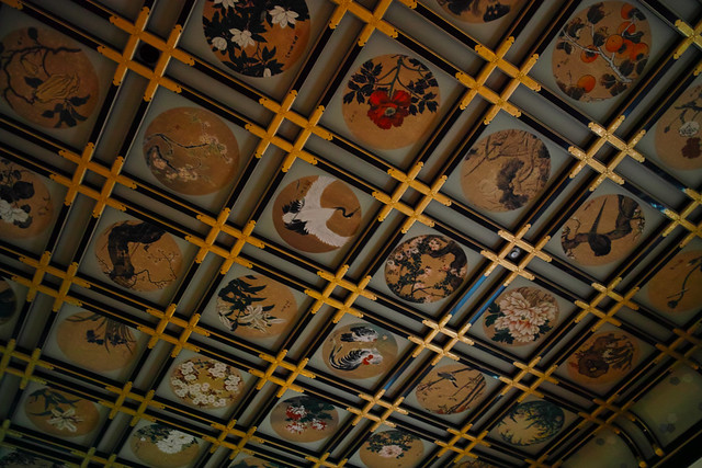 The painting at the ceiling of Sanshokaku