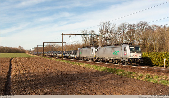 SNCF FRET 186 195-4 + 186 191-3 @ Maffle 🇧🇪